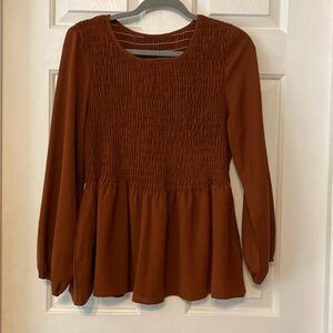 GUC burnt orange peplum top size 1X